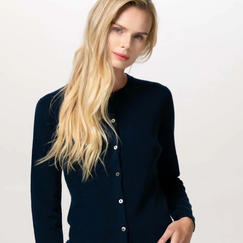 Cashmere Pima Cotton Soft NAVY cardigan